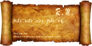 Rákóczi Márk névjegykártya