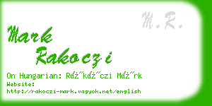 mark rakoczi business card